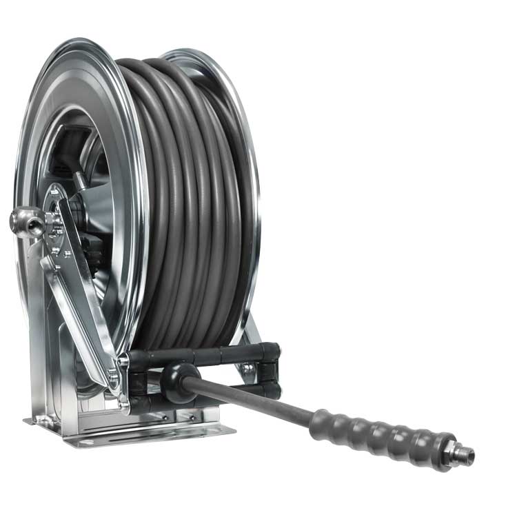 SCHLAUCHAUFROLLER 544 EDELSTAHL 30 M. 3/8AG