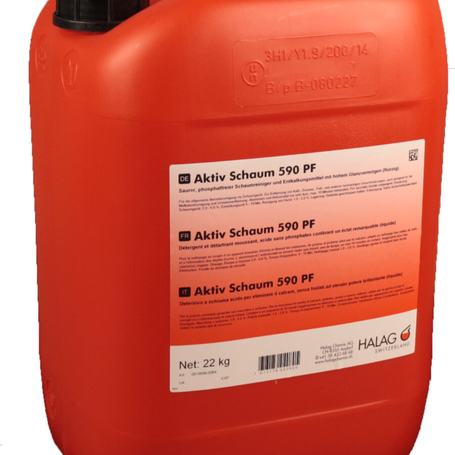Aktiv Schaum 590 PF von Halag – saurer Schaumreiniger und Entkalker 20KG